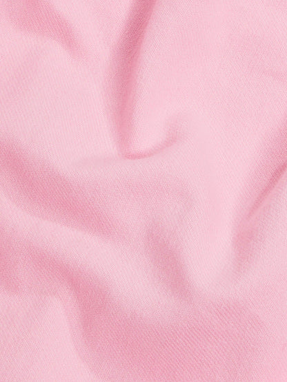 Women Denim High Rise Cropped Shorts—sakura pink