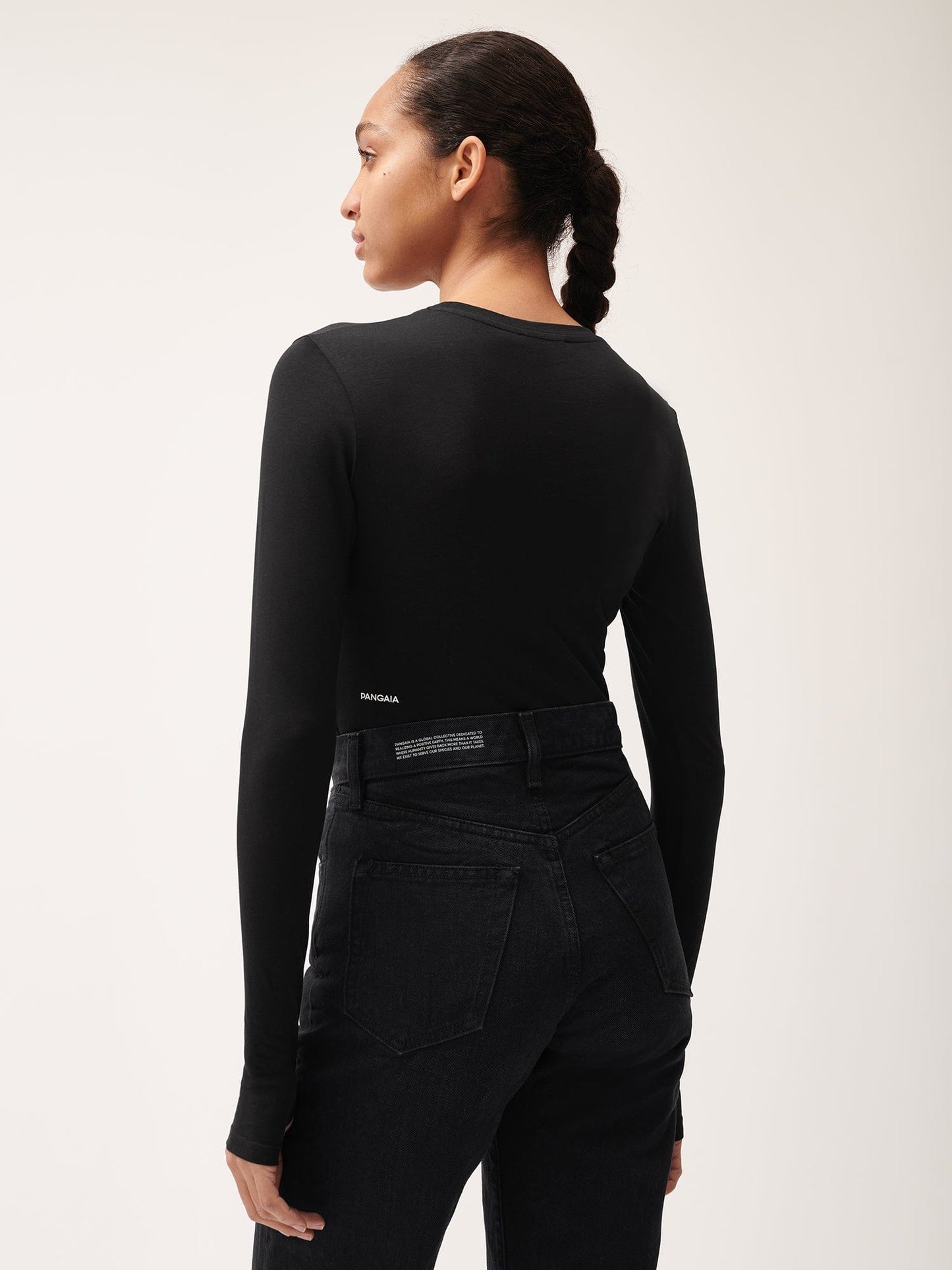 Womens 365 Cotton-Stretch Long-Sleeved Top—black