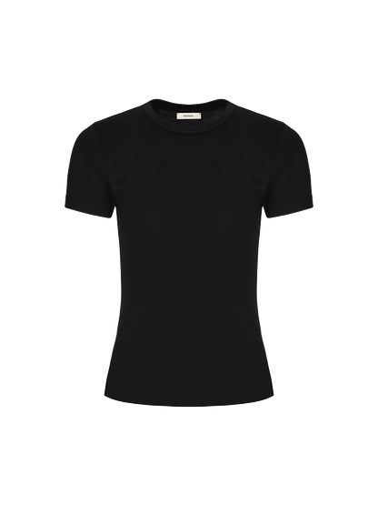 Womens 365 Cotton-Stretch T-shirt—black