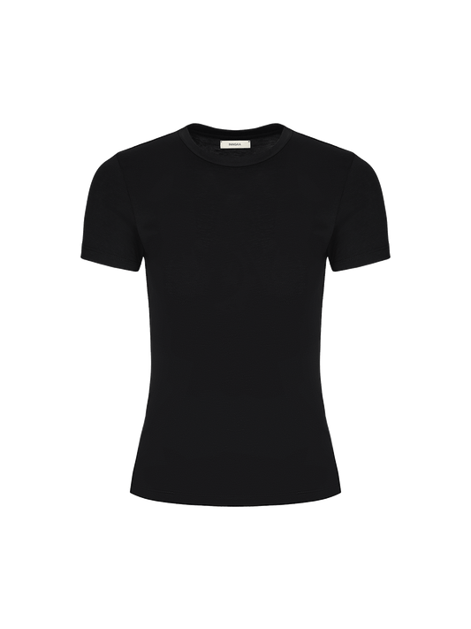 Womens 365 Cotton-Stretch T-shirt—black