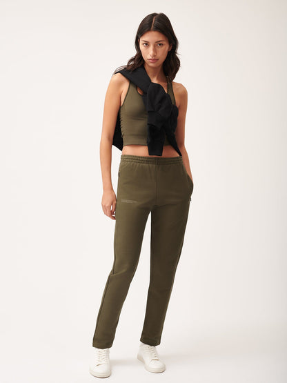 Women's Active Jersey Track Pants—soil brown