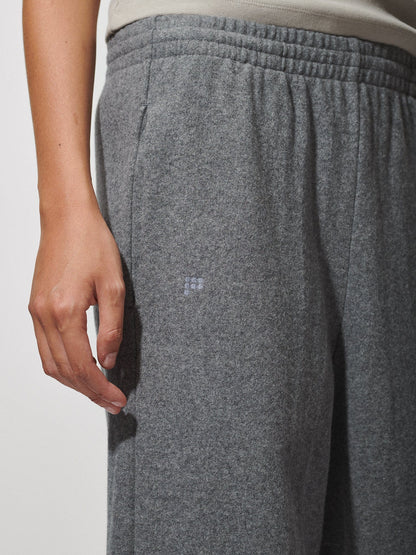 Womens Recycled Wool Jersey Barrel-Leg Track Pants—volcanic grey