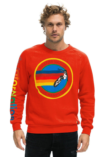 AVIATOR NATION HAMPTONS CREW SWEATSHIRT - RED