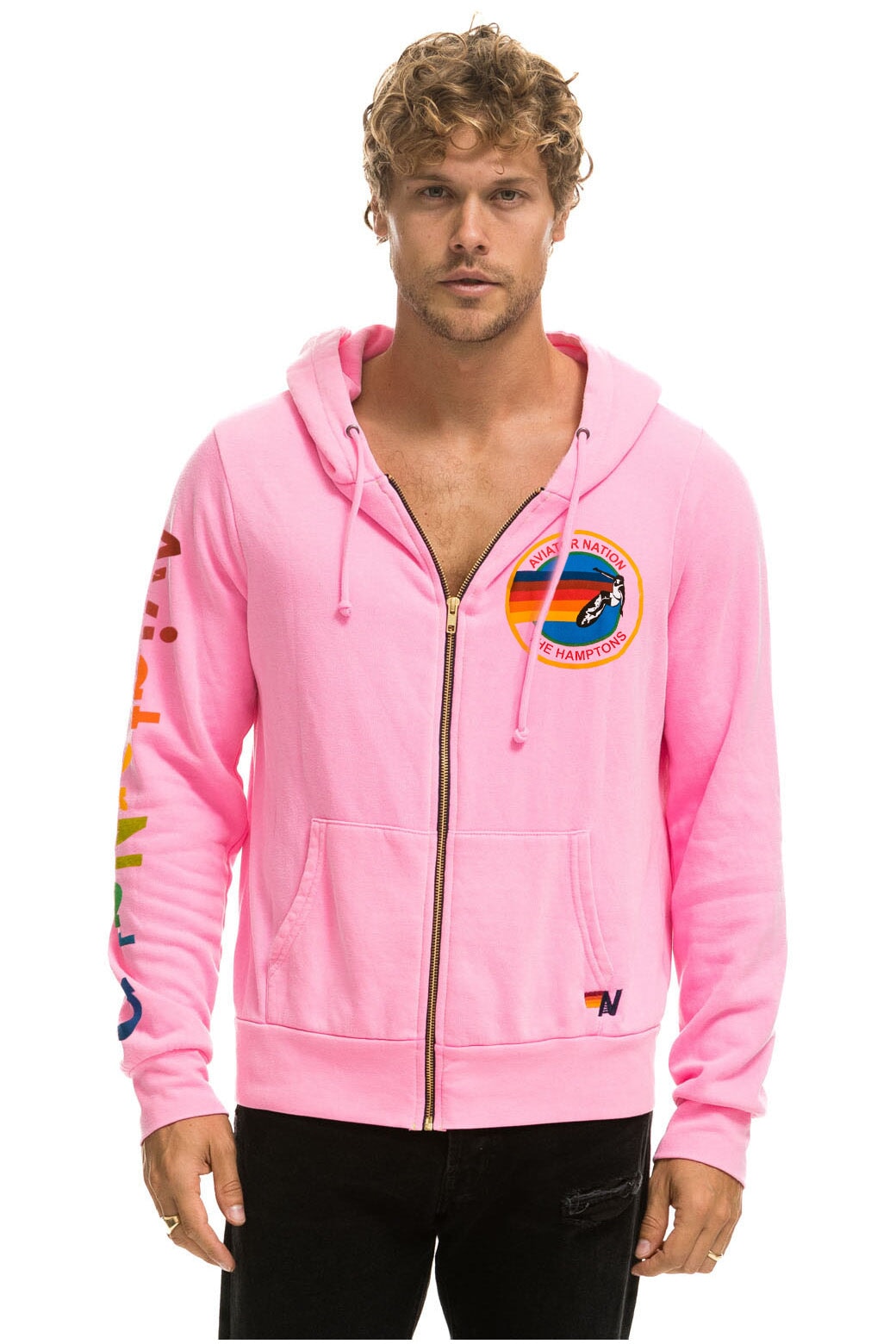AVIATOR NATION HAMPTONS HOODIE - NEON PINK