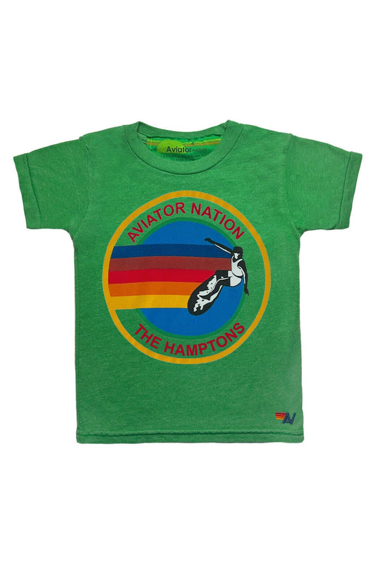 AVIATOR NATION HAMPTONS KIDS TEE - KELLY GREEN