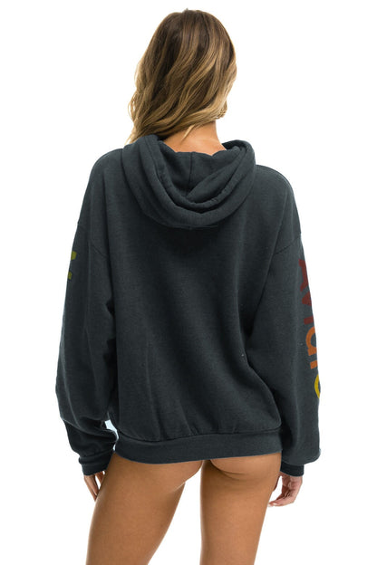 AVIATOR NATION HAMPTONS RELAXED PULLOVER HOODIE - CHARCOAL