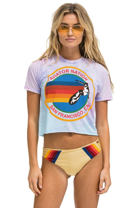 AVIATOR NATION SAN FRANCISCO BOYFRIEND TEE - TIE DYE BUBBLE GUM