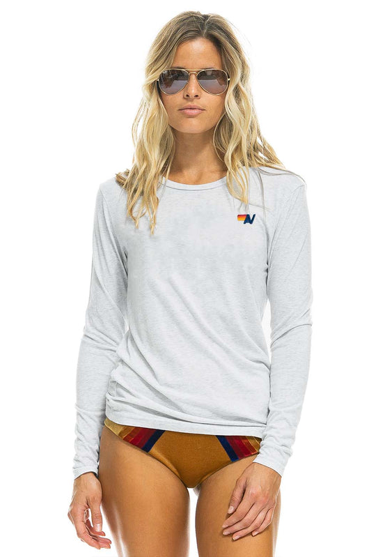 BASIC LONG SLEEVE CREW TEE - WHITE