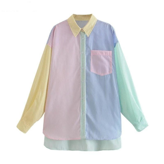 Women Fashion Contrast Color